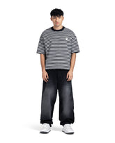 Horizontal Striped Patch Boxy Fit T-Shirt