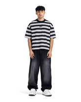 Horizontal Striped Dropped Shoulder Tee