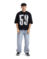 "59" Distressed Number Oversized Tee