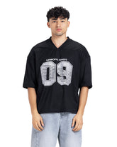 "09 Growing Minds" V-Neck Ribbed Oversized Tee