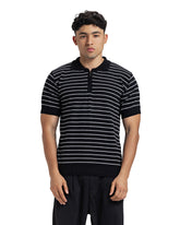 Zip Stripe Knit Polo