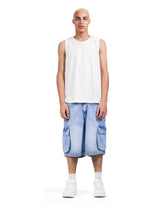 Utility Denim Cargo Shorts
