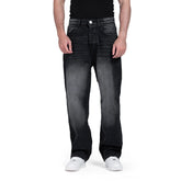 Washed-Out Black Denim Jeans