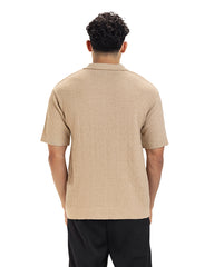 Textured Knit Polo Tee