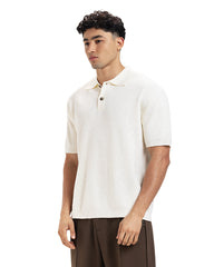 Waffle Knit Polo Tee