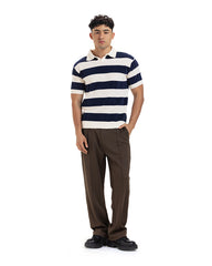Retro Stripe Knit Polo