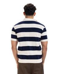 Retro Stripe Knit Polo