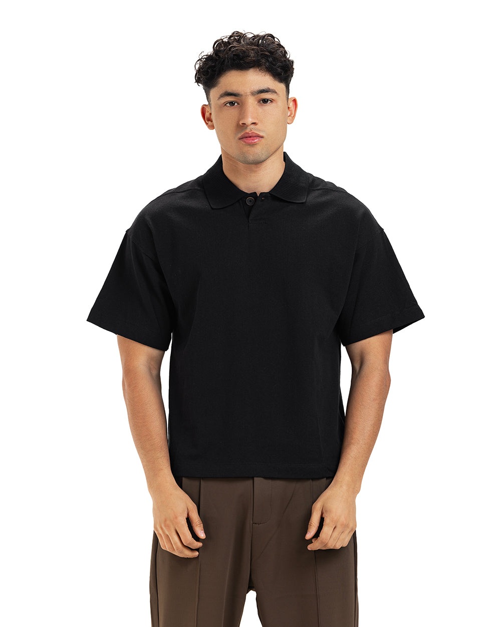 Minimal Rib Collar Polo