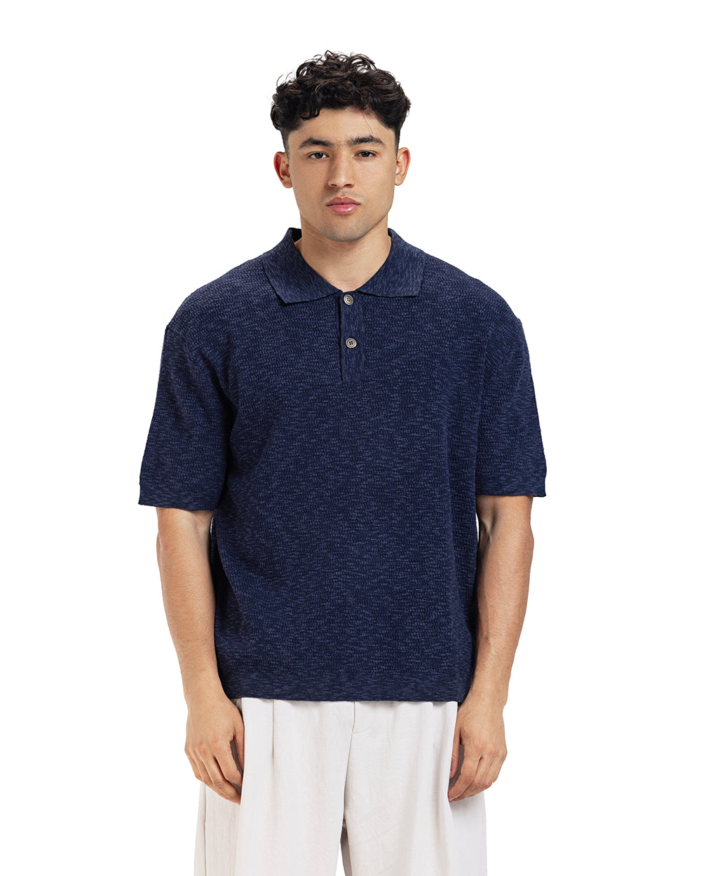 Waffle Knit Polo Tee