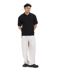Textured Knit Polo Tee