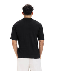 Textured Knit Polo Tee