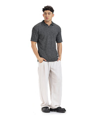 Textured Knit Polo Tee