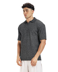 Textured Knit Polo Tee