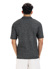 Textured Knit Polo Tee