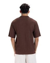 Textured Knit Polo Tee