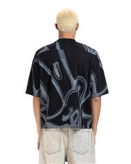 Abstract Flow Oversized Tee