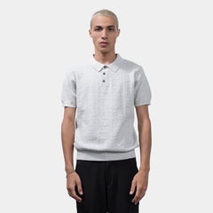 Ribbed Collar Knit Polo-T Shirt