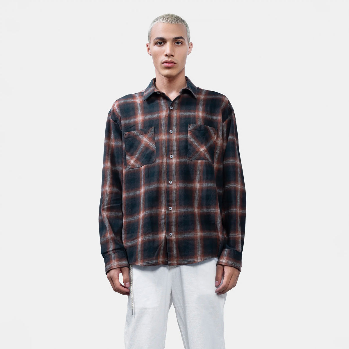 Shadow Grid Plaid Shirt
