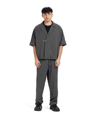 Charcoal Tailored Boxy Short Sleeve Set