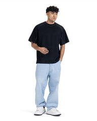 Boxy Fit Cotton T-Shirt - Black