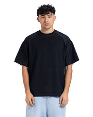 Boxy Fit Cotton T-Shirt - Black