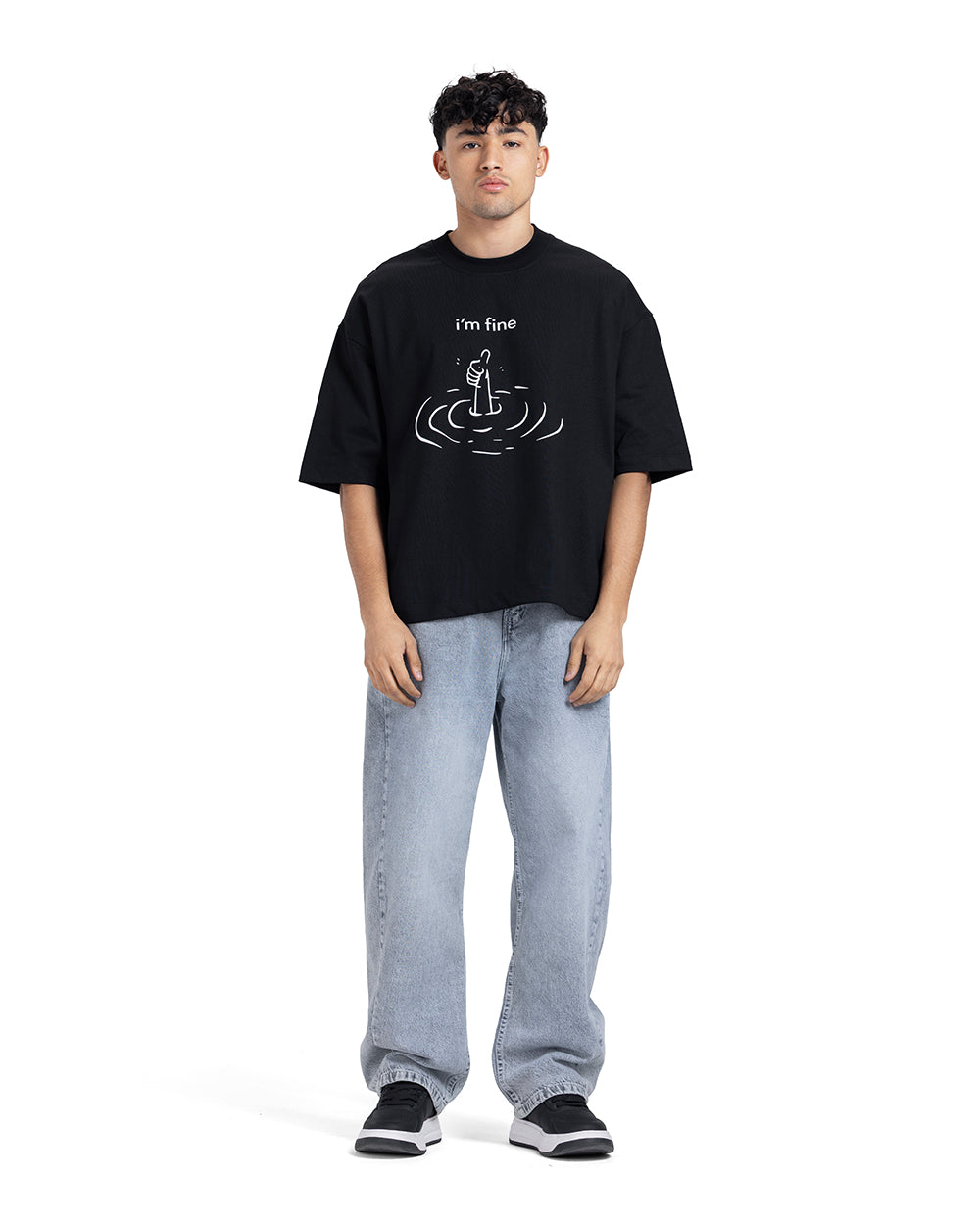 "I'm Fine" Graphic Oversized Tee