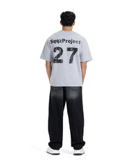 "27" Stencil Number Oversized Tee