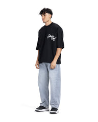 Chest Script Graphic Oversized Tee