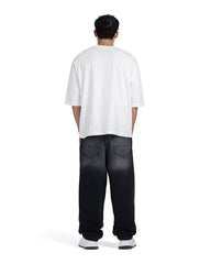 "Just Forget" Distressed Graphic Oversized Tee