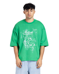 "Just Forget" Distressed Graphic Oversized Tee