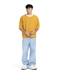 Horizontal Striped Crew Neck Oversized T-Shirt