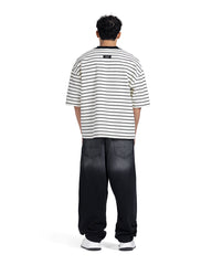 Horizontal Striped Crew Neck Oversized T-Shirt