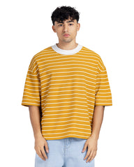 Horizontal Striped Crew Neck Oversized T-Shirt