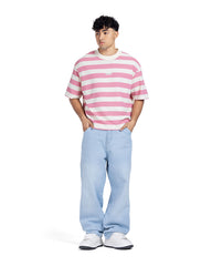 Horizontal Striped Dropped Shoulder Tee