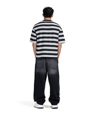 Horizontal Striped Dropped Shoulder Tee
