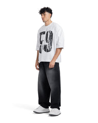 "59" Distressed Number Oversized Tee
