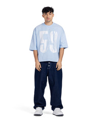 "59" Distressed Number Oversized Tee