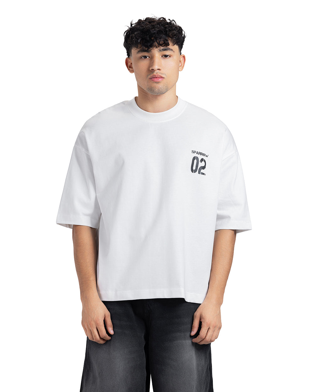 "02" Chest Graphic Oversized Tee