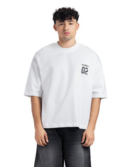 "02" Chest Graphic Oversized Tee