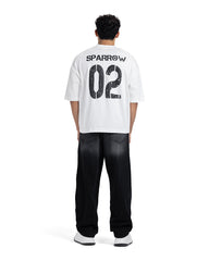 "02" Chest Graphic Oversized Tee