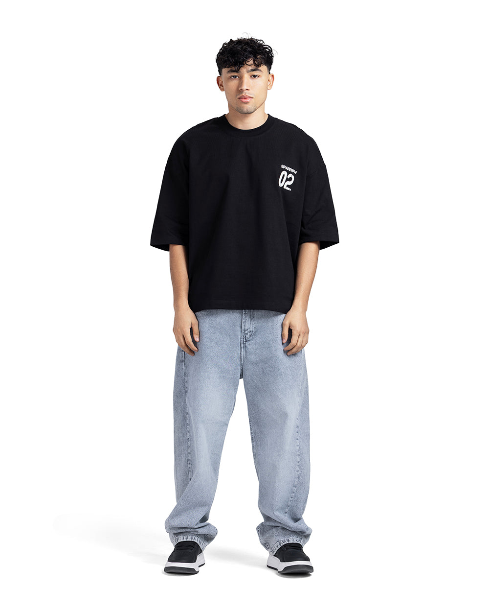 "02" Chest Graphic Oversized Tee