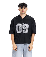 "09 Growing Minds" V-Neck Ribbed Oversized Tee