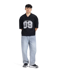 "09 Growing Minds" V-Neck Ribbed Oversized Tee