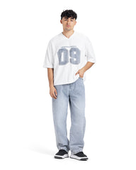 "09 Growing Minds" V-Neck Ribbed Oversized Tee