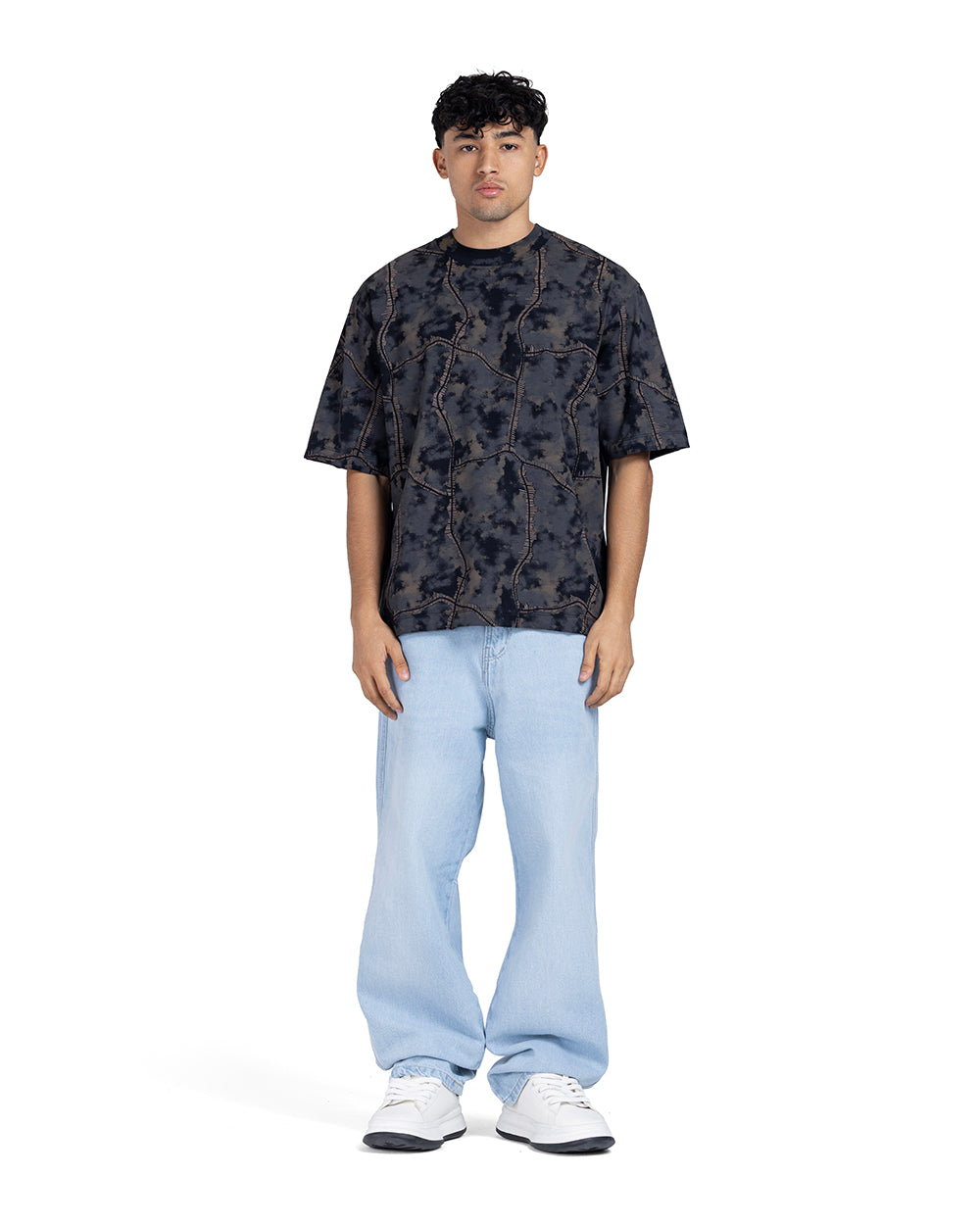Patchwork Tie-Dye Oversized T-Shirt