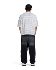 Textured Striped Oversized T-Shirt
