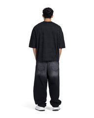 Textured Striped Oversized T-Shirt