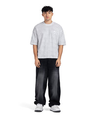 Textured Striped Oversized T-Shirt