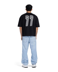 "77" Minimal Chest Graphic Oversized Tee