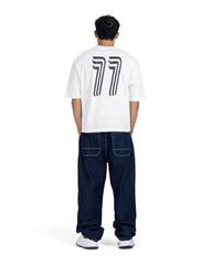 "77" Minimal Chest Graphic Oversized Tee